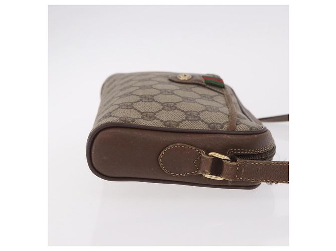 GUCCI GG Supreme Web Sherry Line Bag PVC Beige Gold 116 02 089 - vista 4