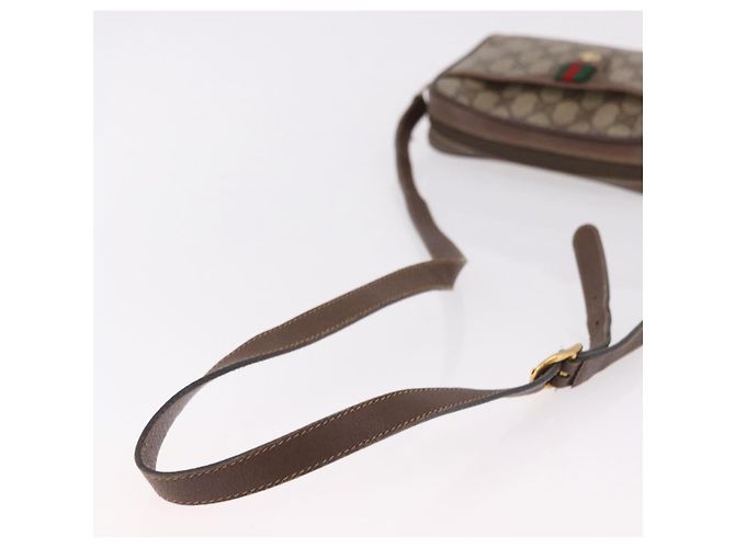 GUCCI GG Supreme Web Sherry Line Bag PVC Beige Gold 116 02 089 - vista 7