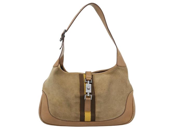 GUCCI Jackie Shoulder Bag Suede Brown Silver 001.3306 - vista 2
