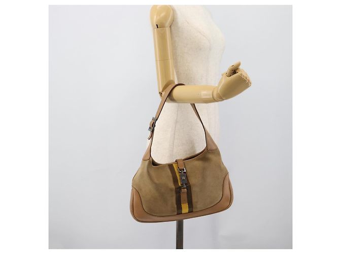 GUCCI Jackie Shoulder Bag Suede Brown Silver 001.3306 - vista 22