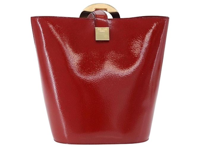 Céline CELINE Shoulder Bag Patent leather Red Gold - vista 2
