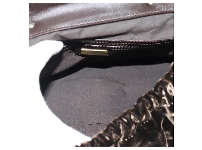 FENDI Hand Bag Velor Brown Gold - vista 11