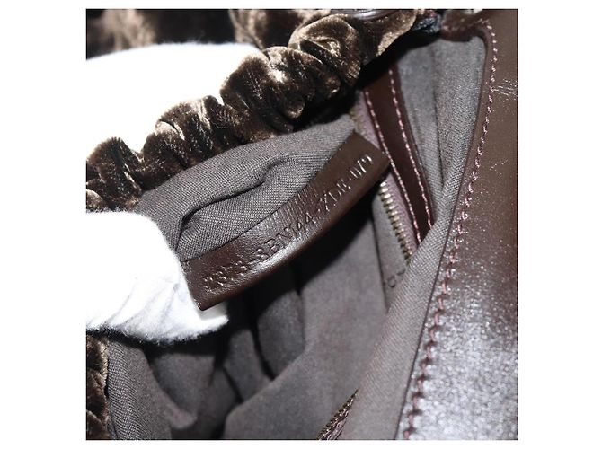 FENDI Hand Bag Velor Brown Gold - vista 12