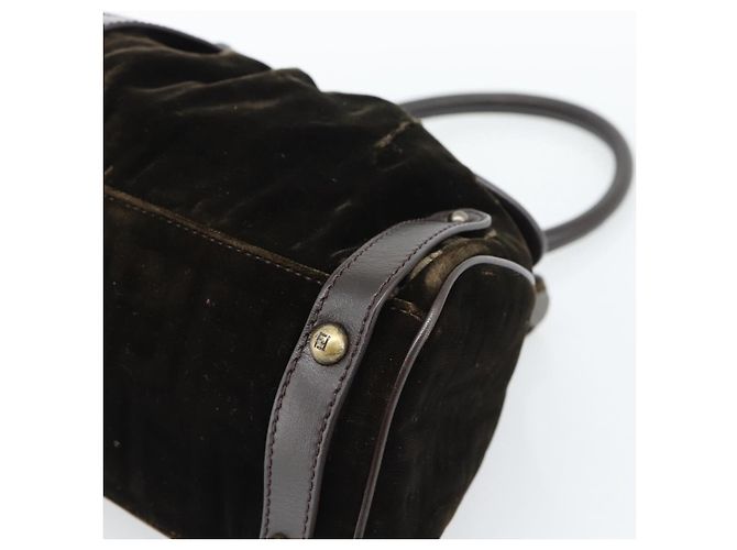 FENDI Hand Bag Velor Brown Gold - vista 15