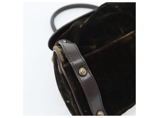 FENDI Hand Bag Velor Brown Gold - vista 16