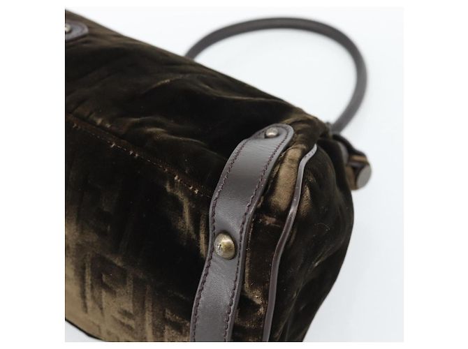 FENDI Hand Bag Velor Brown Gold - vista 17