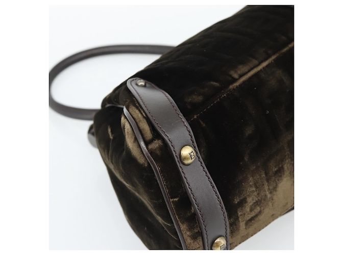 FENDI Hand Bag Velor Brown Gold - vista 18