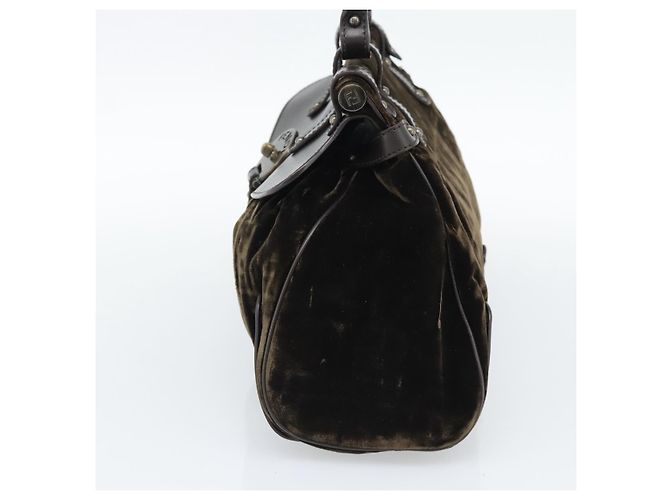 FENDI Hand Bag Velor Brown Gold - vista 4