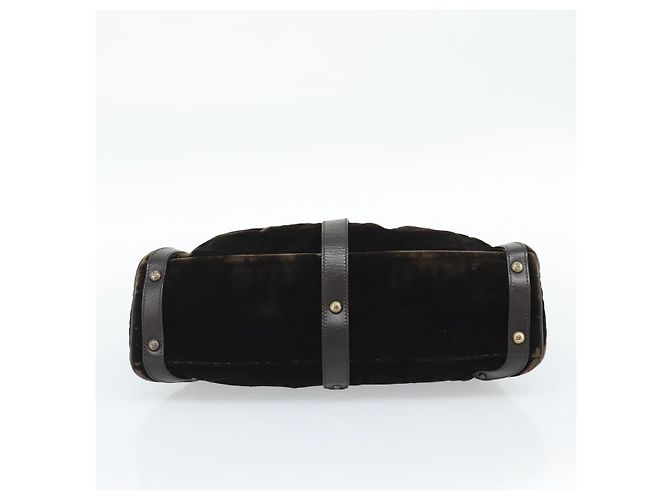 FENDI Hand Bag Velor Brown Gold - vista 5