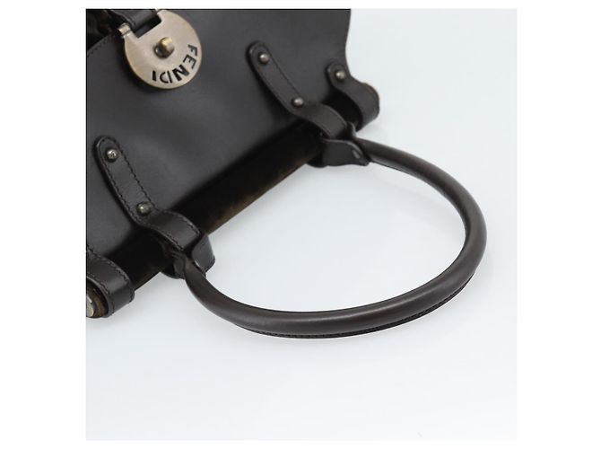 FENDI Hand Bag Velor Brown Gold - vista 7
