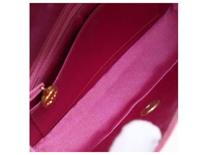 CHANEL Matelasse Chain Shoulder Bag Satin Pink Gold CC - vista 11