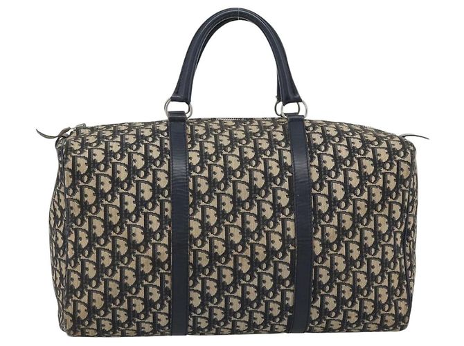 Christian Dior Trotter Canvas Boston Bag Navy Silver - vista 13