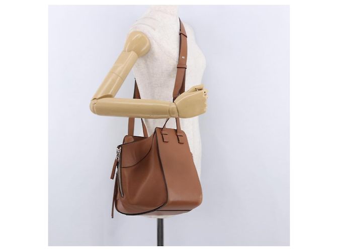 LOEWE Hammock Small Hand Bag Leather 2way Brown Silver - vista 24