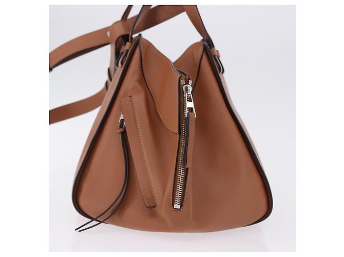 LOEWE Hammock Small Hand Bag Leather 2way Brown Silver - vista 4