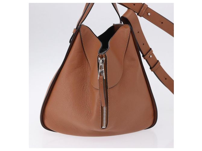 LOEWE Hammock Small Hand Bag Leather 2way Brown Silver - vista 5