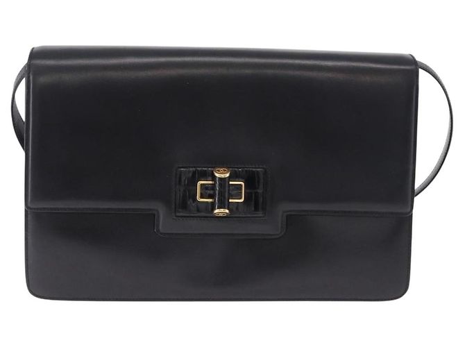 GUCCI Shoulder Bag Leather Black Gold - vista 2