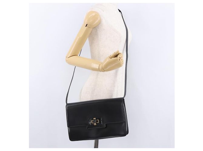 GUCCI Shoulder Bag Leather Black Gold - vista 25