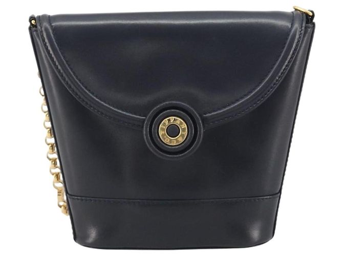 Tiffany & Co TIFFANY&Co. Chain Shoulder Bag Leather Navy Gold - vista 13