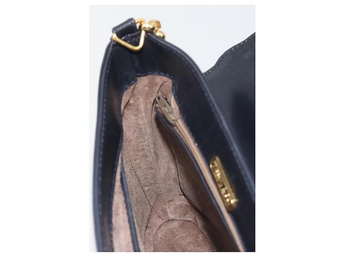 Tiffany & Co TIFFANY&Co. Chain Shoulder Bag Leather Navy Gold - vista 20