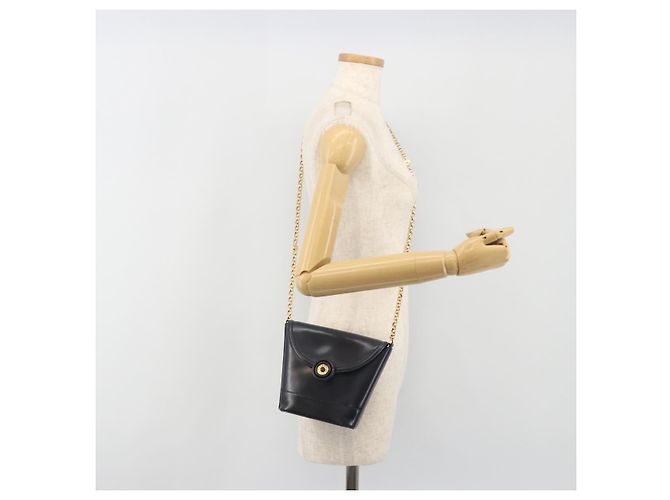 Tiffany & Co TIFFANY&Co. Chain Shoulder Bag Leather Navy Gold - vista 23