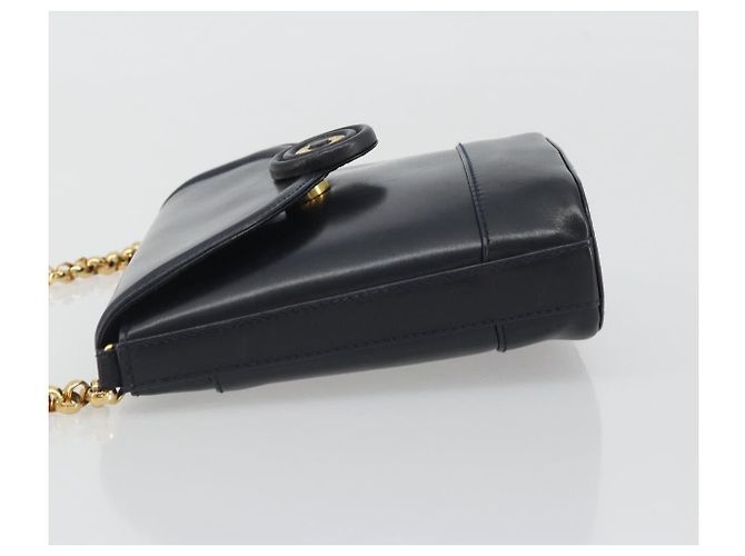 Tiffany & Co TIFFANY&Co. Chain Shoulder Bag Leather Navy Gold - vista 4