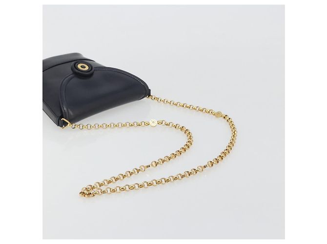 Tiffany & Co TIFFANY&Co. Chain Shoulder Bag Leather Navy Gold - vista 7