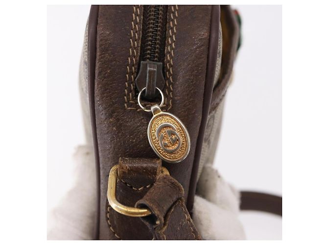GUCCI GG Supreme Web Sherry Line Bag PVC Beige Gold 116 02 089 - vista 14