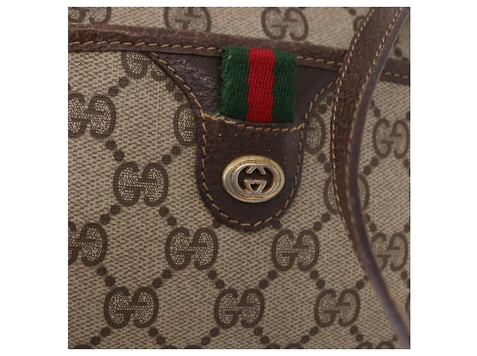 GUCCI GG Supreme Web Sherry Line Bag PVC Beige Gold 116 02 089 - vista 15