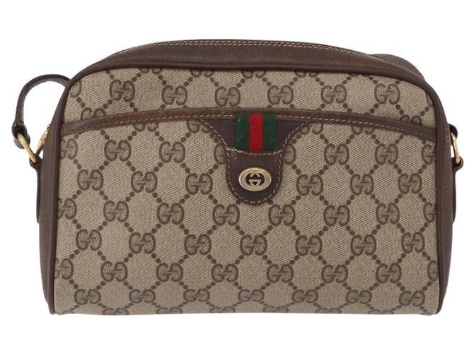 GUCCI GG Supreme Web Sherry Line Bag PVC Beige Gold 116 02 089 - vista 2