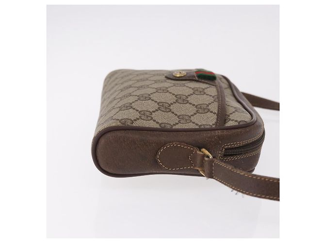 GUCCI GG Supreme Web Sherry Line Bag PVC Beige Gold 116 02 089 - vista 4