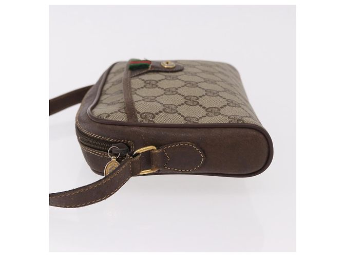 GUCCI GG Supreme Web Sherry Line Bag PVC Beige Gold 116 02 089 - vista 5
