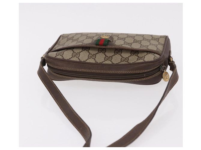 GUCCI GG Supreme Web Sherry Line Bag PVC Beige Gold 116 02 089 - vista 6