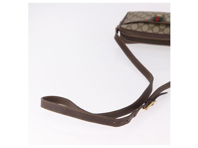 GUCCI GG Supreme Web Sherry Line Bag PVC Beige Gold 116 02 089 - vista 7