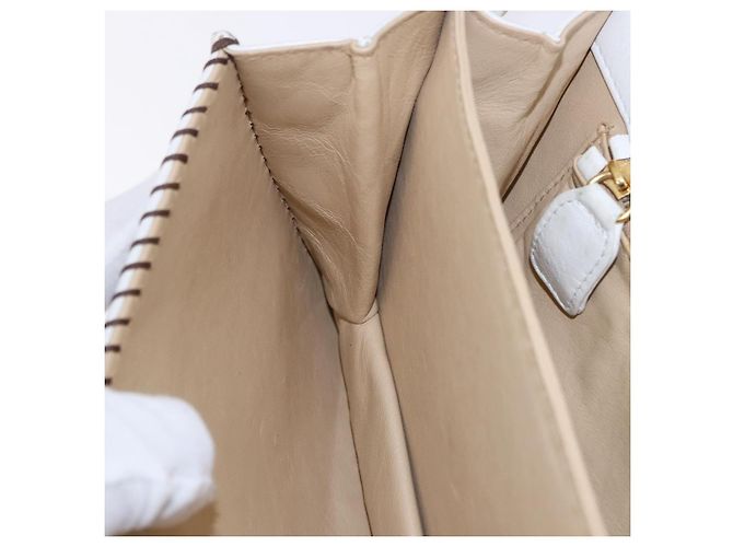 FENDI Shoulder Bag Leather White Gold Tone - vista 26
