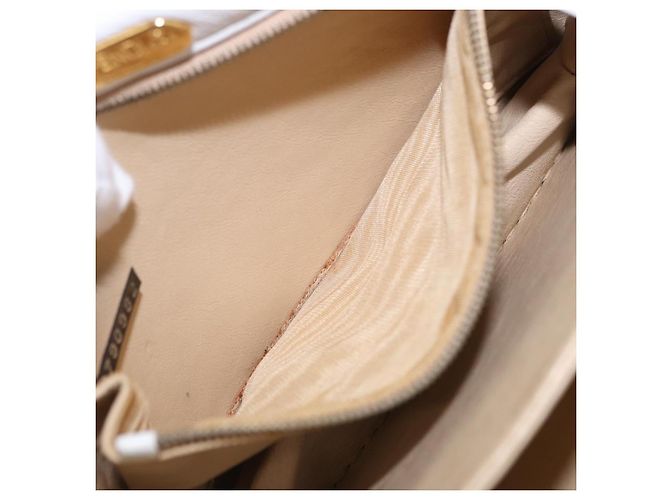 FENDI Shoulder Bag Leather White Gold Tone - vista 28