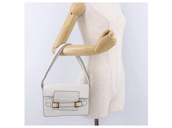 FENDI Shoulder Bag Leather White Gold Tone - vista 29