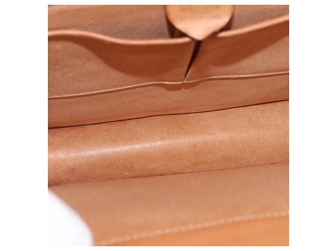 Céline CELINE Macadam Canvas Medallion Hand Bag PVC Leather Brown Gold - vista 11
