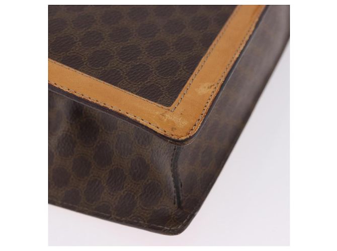 Céline CELINE Macadam Canvas Medallion Hand Bag PVC Leather Brown Gold - vista 15