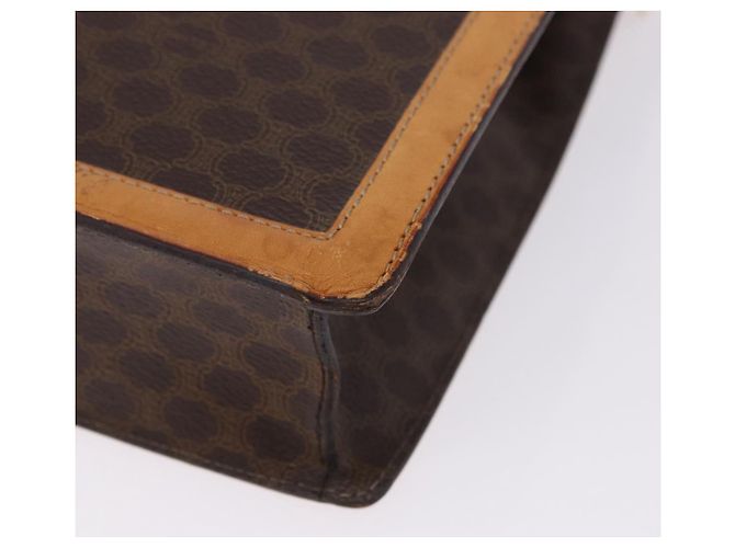 Céline CELINE Macadam Canvas Medallion Hand Bag PVC Leather Brown Gold - vista 16