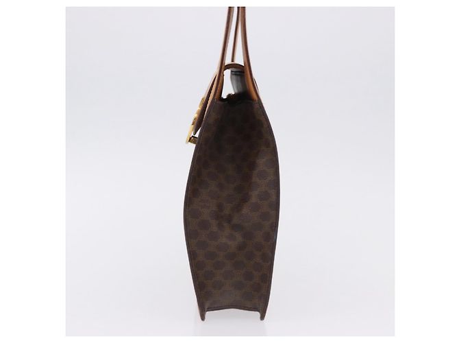 Céline CELINE Macadam Canvas Medallion Hand Bag PVC Leather Brown Gold - vista 3