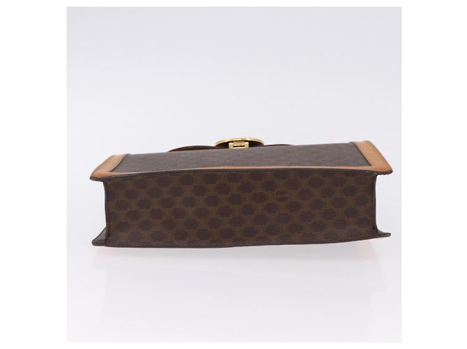 Céline CELINE Macadam Canvas Medallion Hand Bag PVC Leather Brown Gold - vista 5