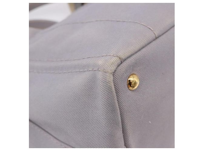 PRADA Canapa PM Hand Bag Canvas 2way Gray Gold - vista 16