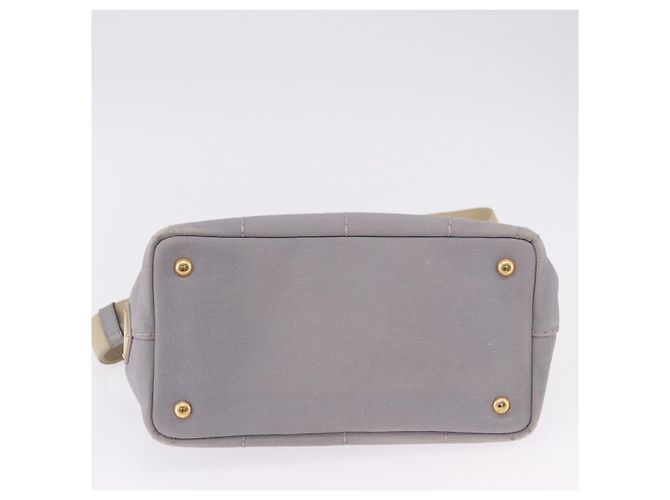 PRADA Canapa PM Hand Bag Canvas 2way Gray Gold - vista 5