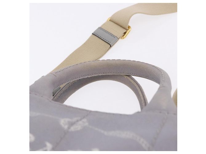 PRADA Canapa PM Hand Bag Canvas 2way Gray Gold - vista 8