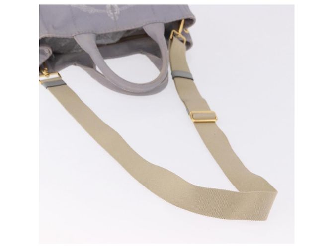 PRADA Canapa PM Hand Bag Canvas 2way Gray Gold - vista 9