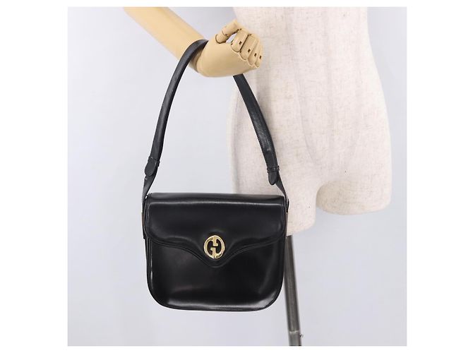 GUCCI Handtasche Leder Schwarz Gold - Ansicht 28