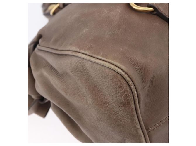 Miu Miu Hand Bag Leather 2way Beige Gold - vista 16