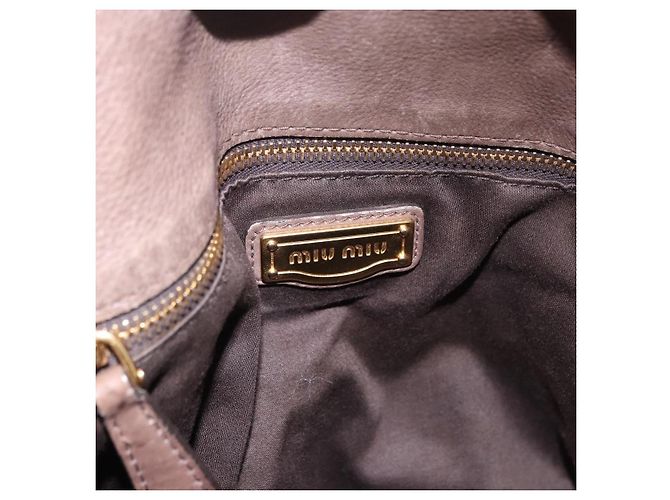 Miu Miu Hand Bag Leather 2way Beige Gold - vista 20