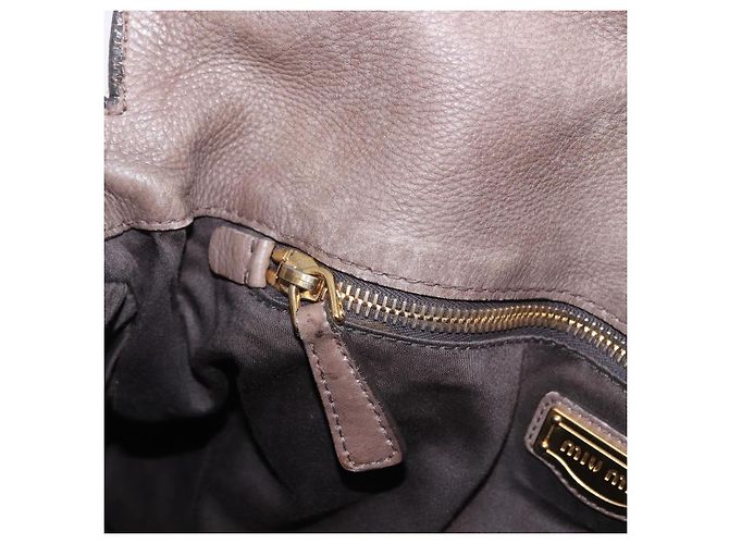 Miu Miu Hand Bag Leather 2way Beige Gold - vista 23