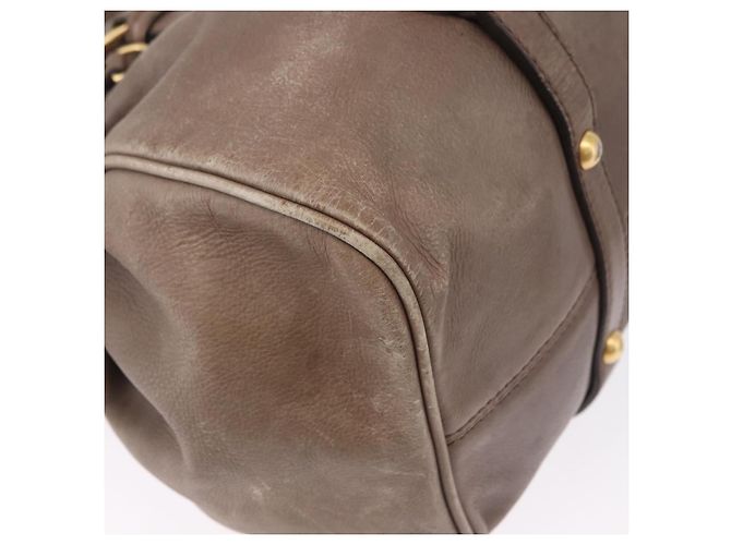 Miu Miu Hand Bag Leather 2way Beige Gold - vista 8